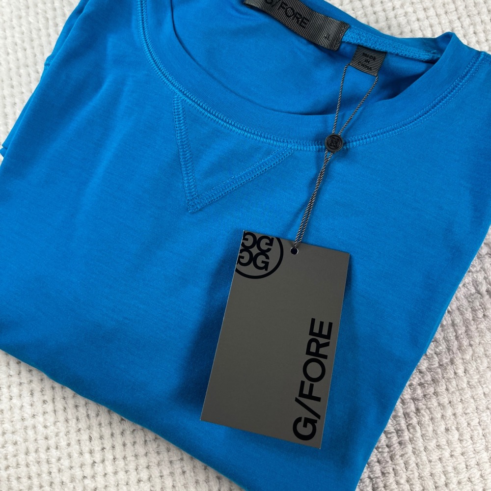 G FORE Men's Blue Long Sleeve Golf Performance Crewneck Sweatshirt Size XL